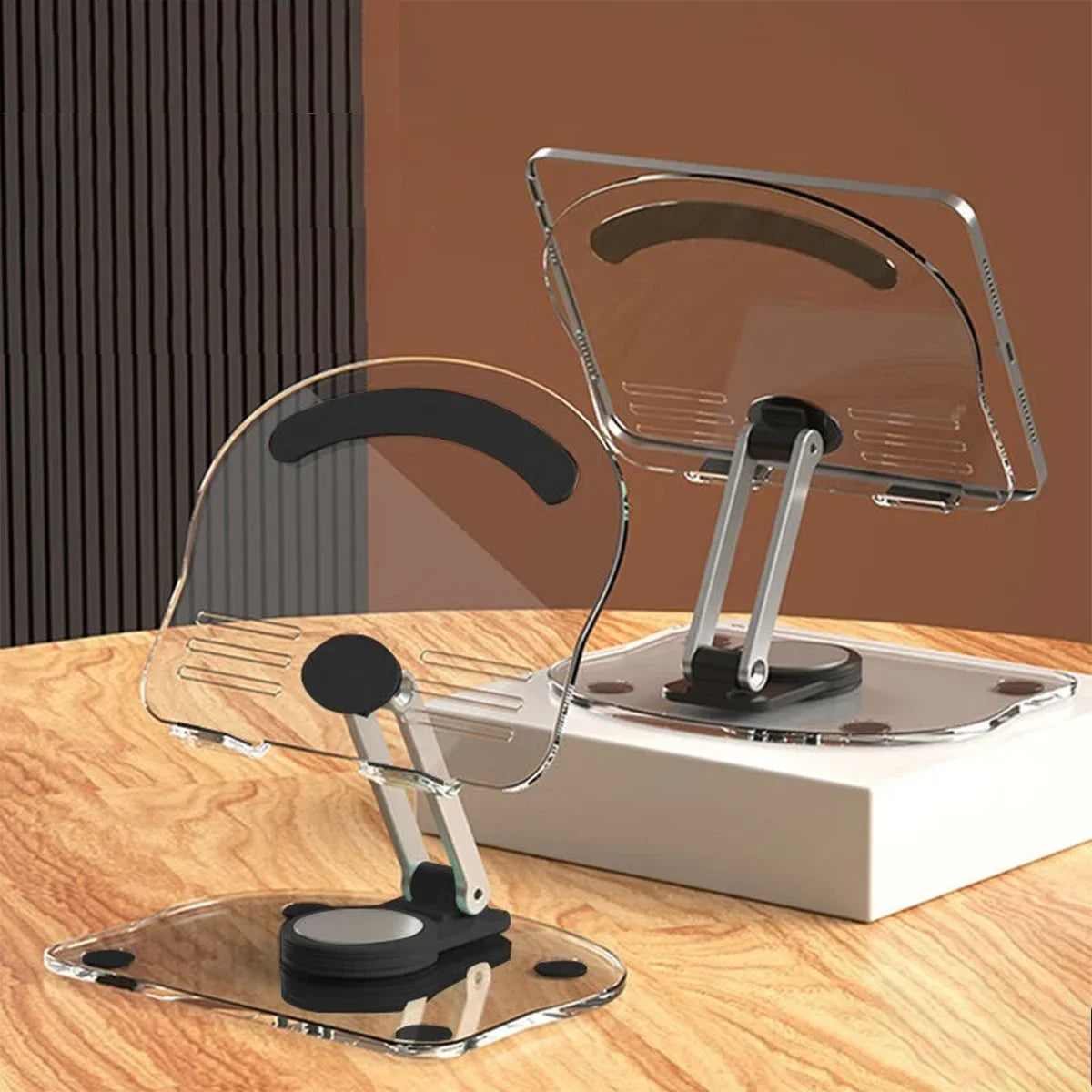 360° Rotation Tablet Desktop Stand Suitable for iPad Pro 9.7 Air 4 5 Mini 6 11 Mi Pad Transparent Acrylic Desktop Phone Stand