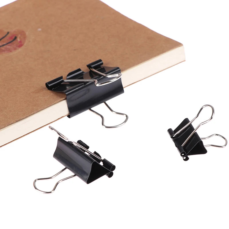 10pcs Black Metal Binder Clips – 19/25/32mm