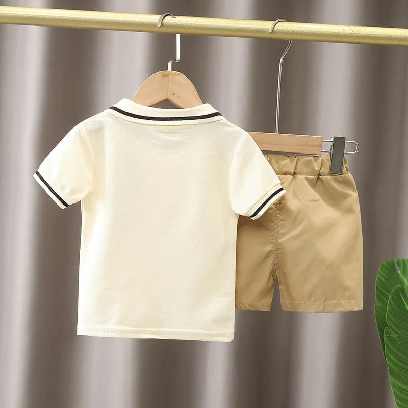 Kids Summer Set – Cotton Cartoon Polo & Shorts (4-6Y)