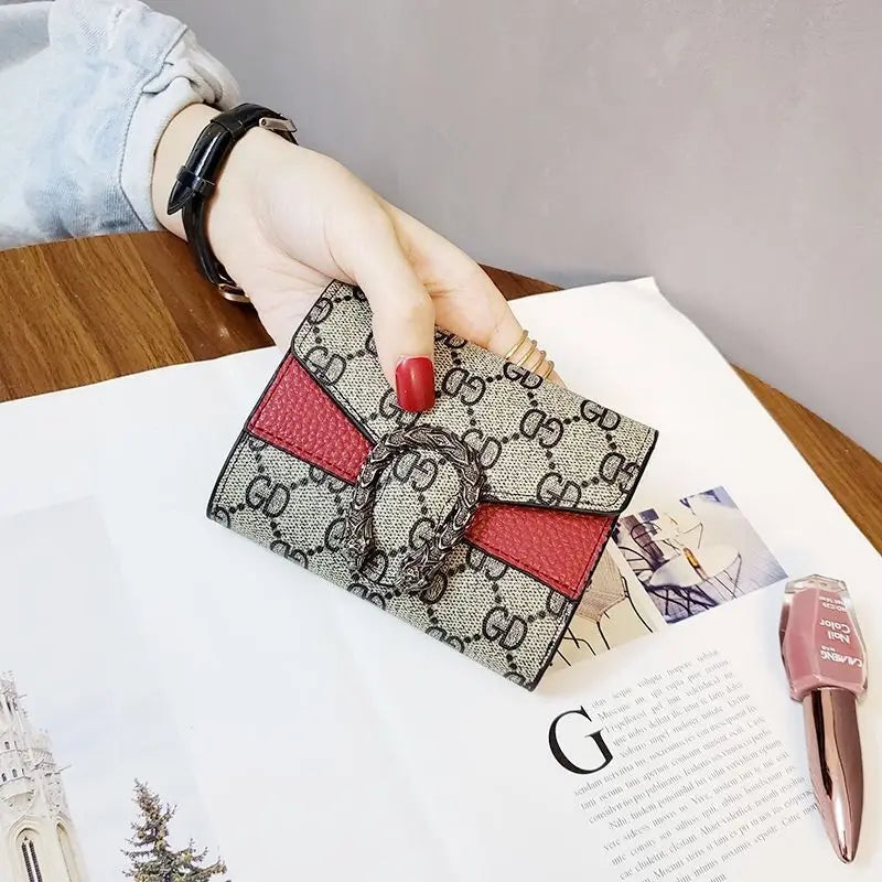 New Style Women's Short Wallet Female Student Three-Fold  Fashionable Mini Small Multi-Card Slot Card Holder