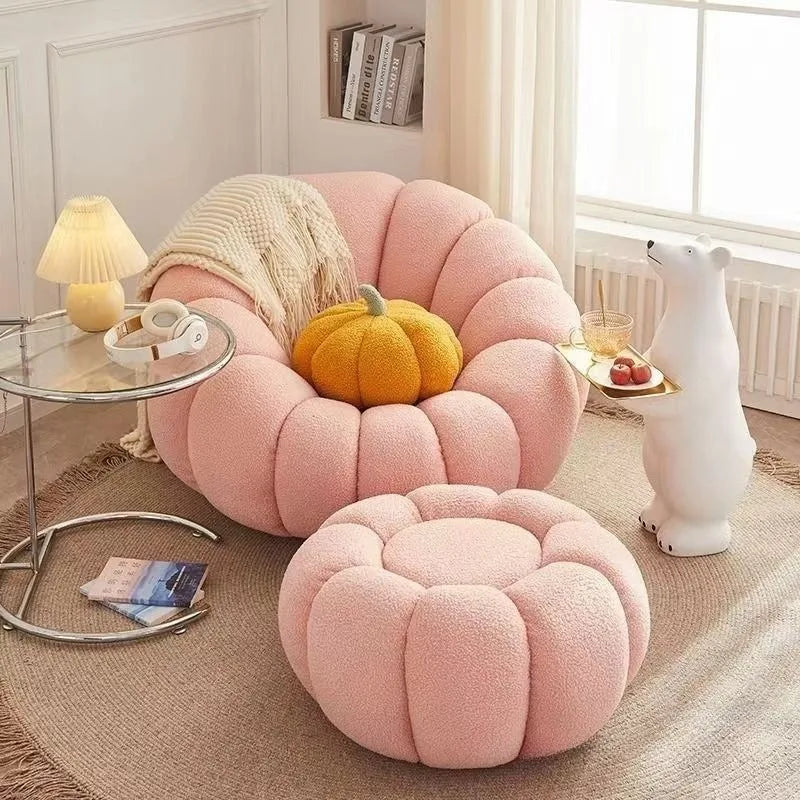 Lazy Pumpkin Sofa Nordic Style Single Sofa Chair EPS Particle Filling Soft Comfortable Home Living Room Balcony Bedroom Sofa Set
