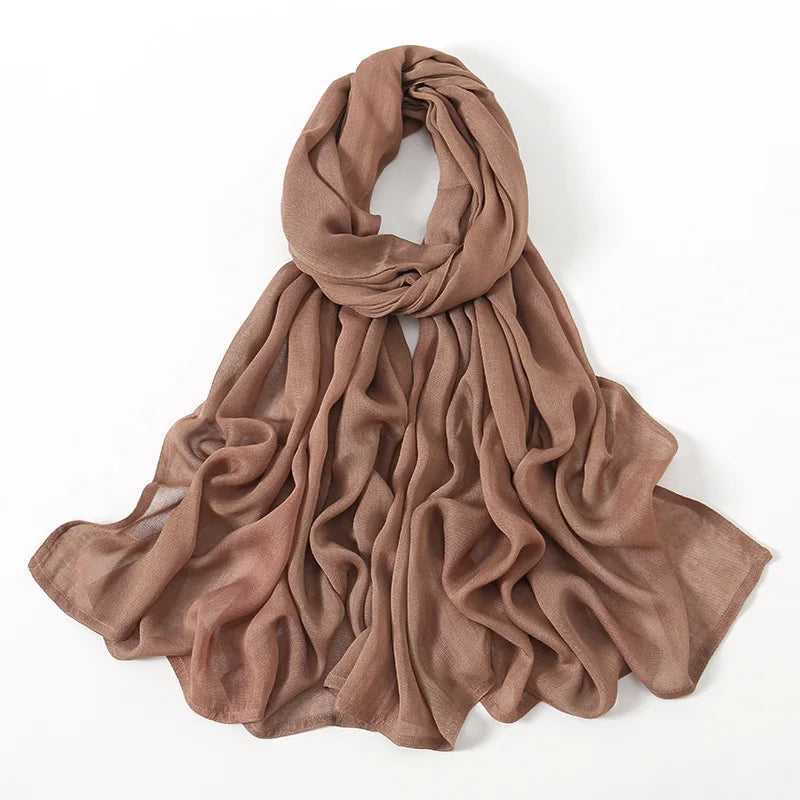 Cotton Rayon Modal Hijabs Scarf Solid Headscarf Wraps Big Size Plain Shawls Muslim Women Hijab Islamic Turban Headband 190*85cm