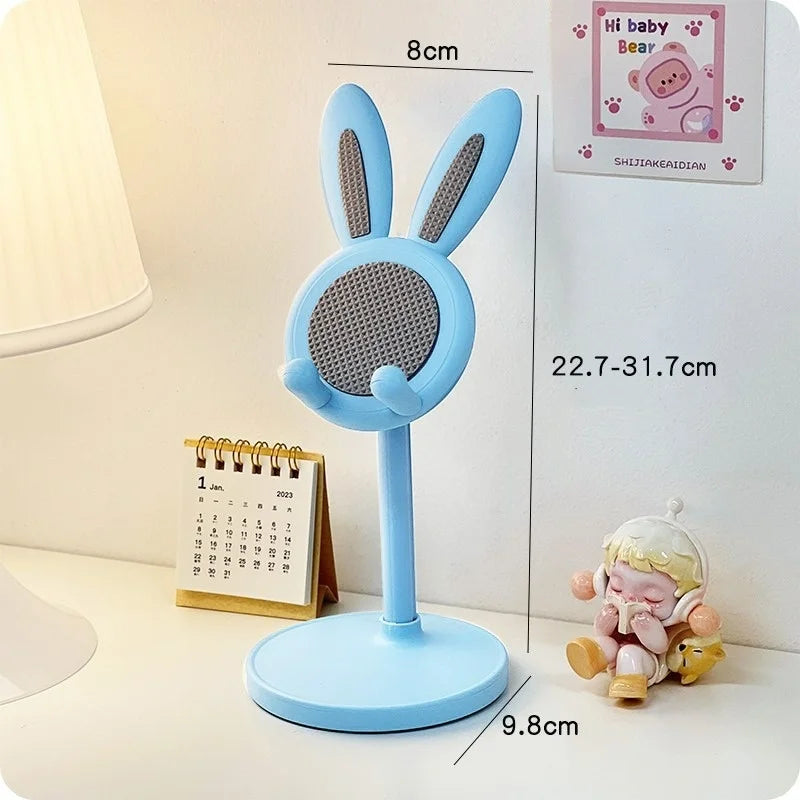 Pink Cartoon Little Rabbit Desktop Mobile Phone Stand Tablet Computer Stand Adjustable Telescopic Lift Student Lazy Person Stand