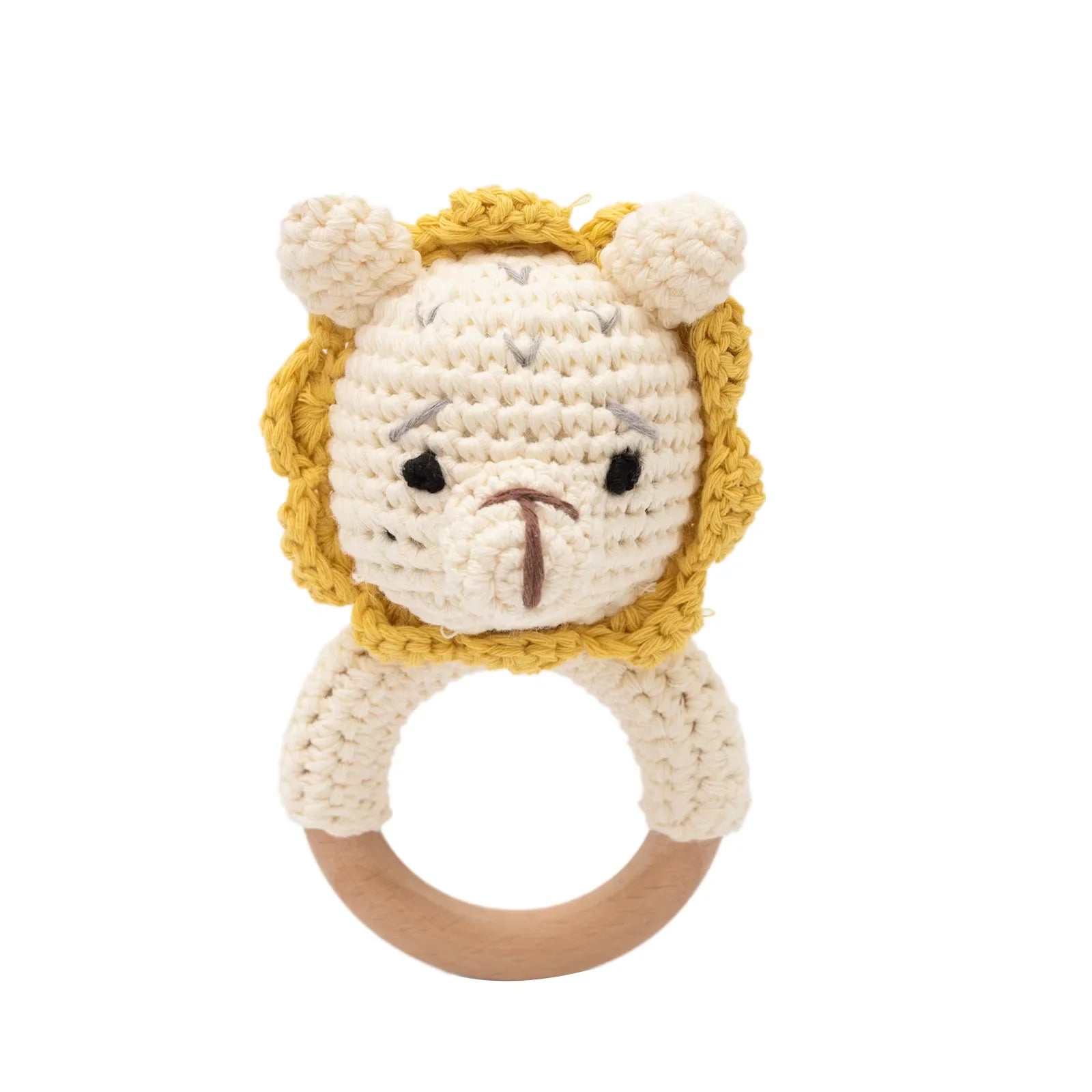 Baby Crochet Rattle & Wooden Teether – Rabbit Toy