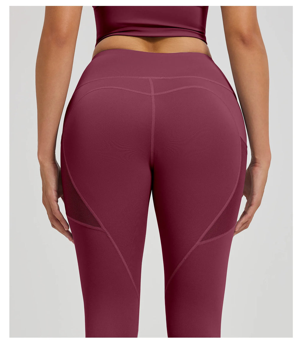 2026Spring Summer New Women's Yoga Pants Tight Peach Hip Leggings Pocket High Waist Belly Tight Trousers Sports Riding Pants Fit
