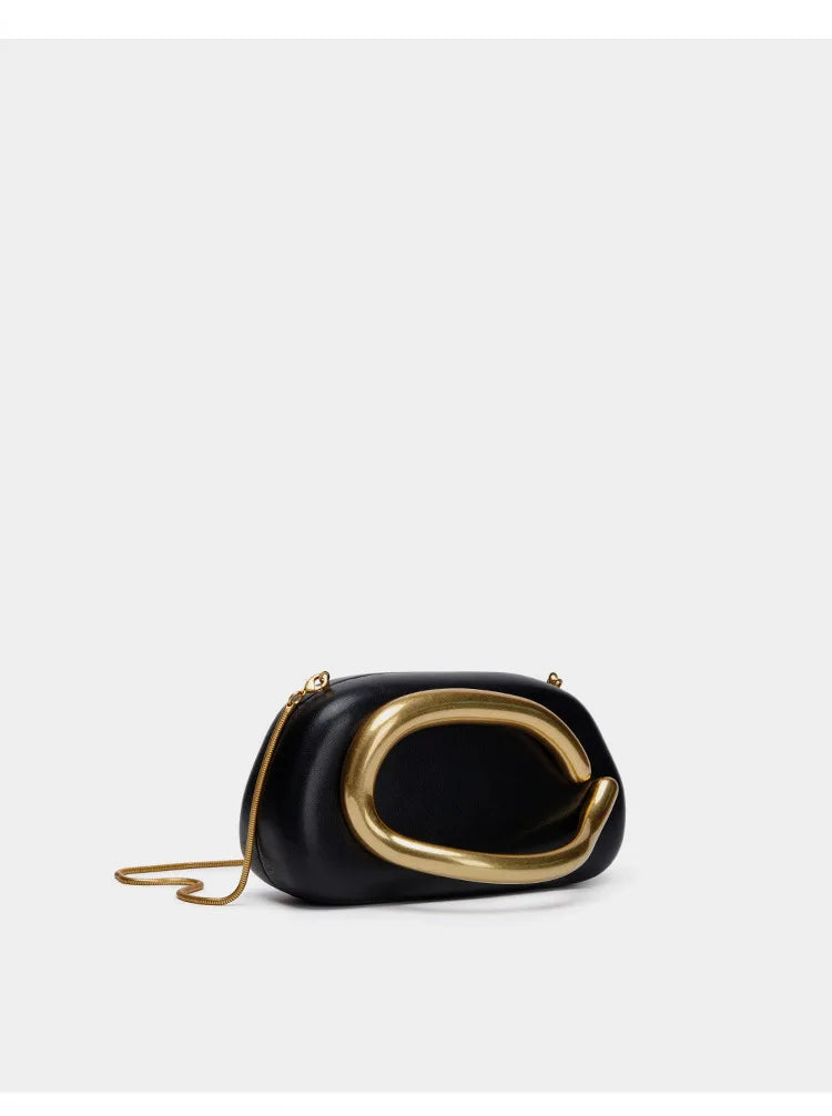 Gold Metal Closure Box Clutch Bag Women Evening Wedding Party Cute Purse Bag Handbag Dark Red Beige 2025 Spring New Fashion