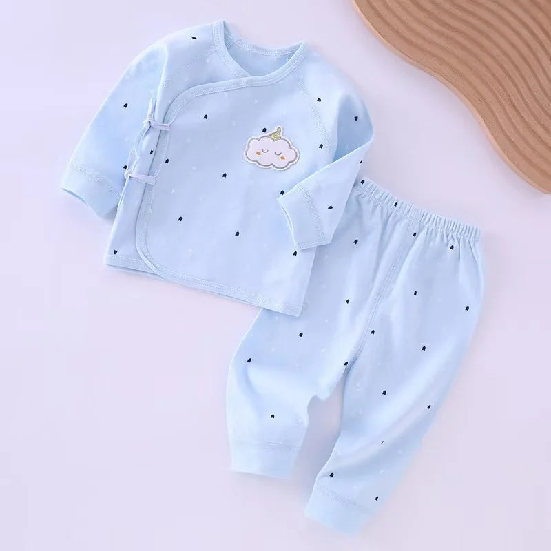 Newborn Cotton Belted Baby Set – 0-6 Months, Spring/Autumn