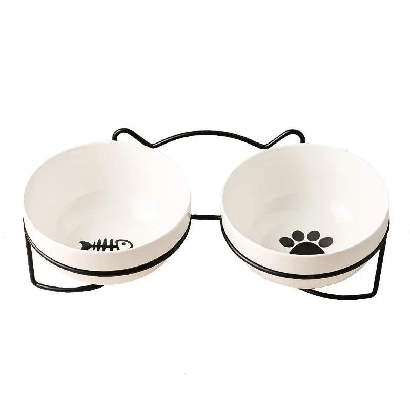 Ceramic Double Pet Bowl – Cervical Protection