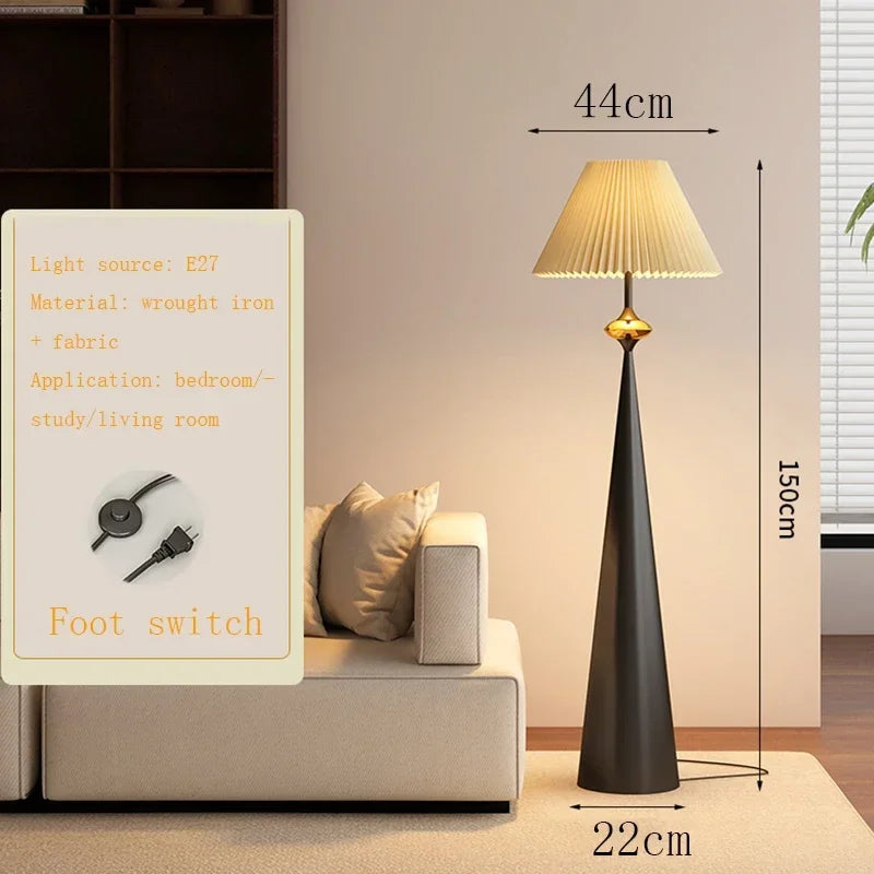 Wabi-sabi Minimalist Floor Lamp Cloth Cover Art Decorative Japan Designer Stand Lights Living Sofa Bedroom Bedside Floor Light