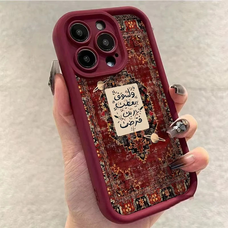 iPhone Case 7–16 – Retro Crimson Country Pattern