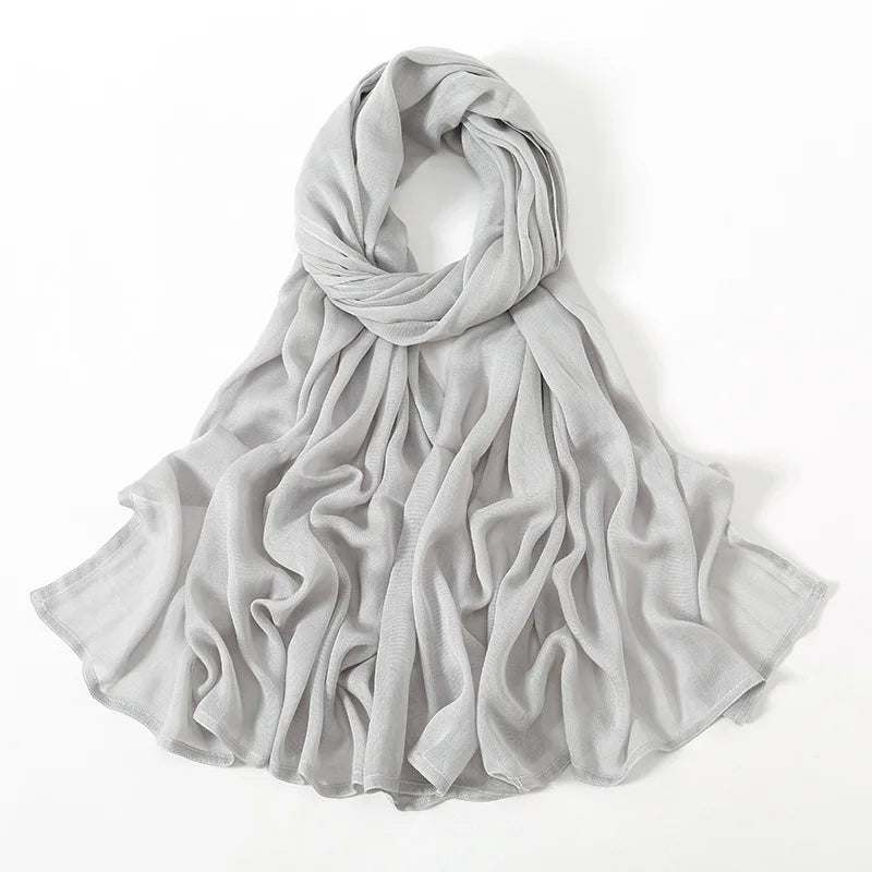 Solid Cotton Rayon Modal Hijab Scarf Women Big Size Muslim Headscarf Wraps Shawl Femme Musulman Headband Islamic Turban 190*85cm