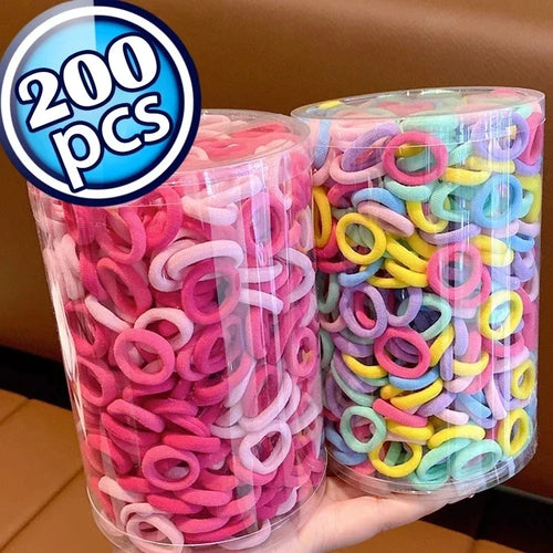 200/1000 PCS Colorful Nylon Elastic Hair Bands for Women & Girls – Small Ponytail Holders & Rubber Hair Ties