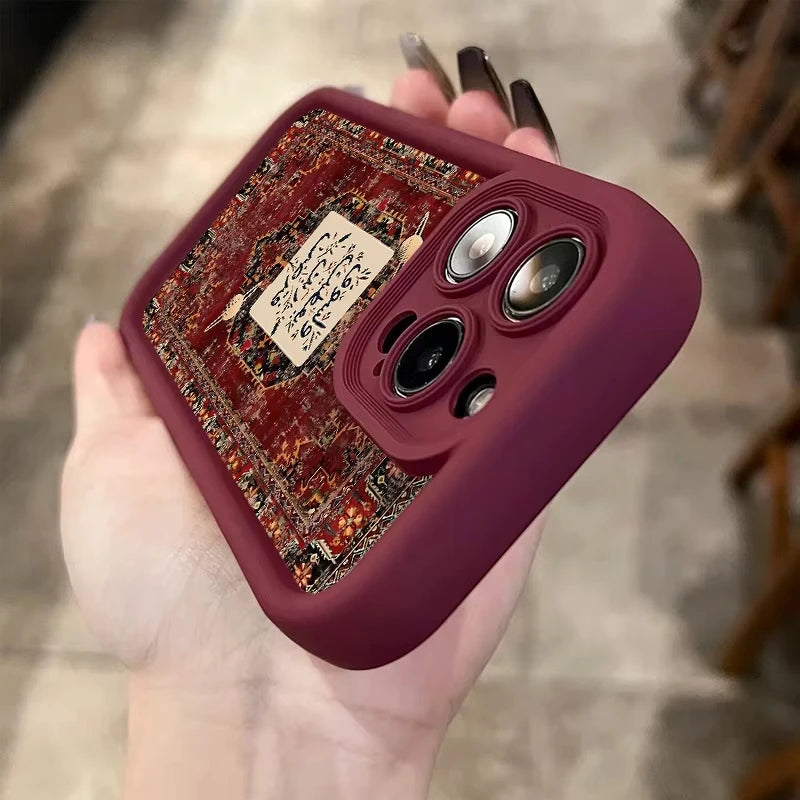 iPhone Case 7–16 – Retro Crimson Country Pattern