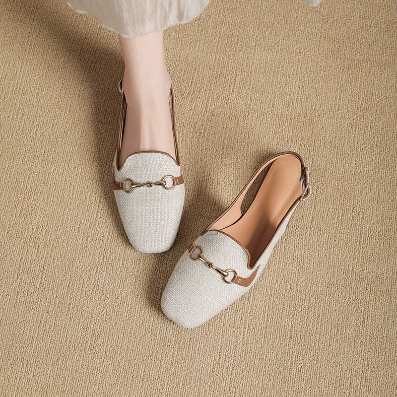 New Women Platform Sandals Anti-slip Closed Toe Metal Shoes Women Flat Outdoor Round Toe Wedge Sandals Women Sandalias De Mujer
