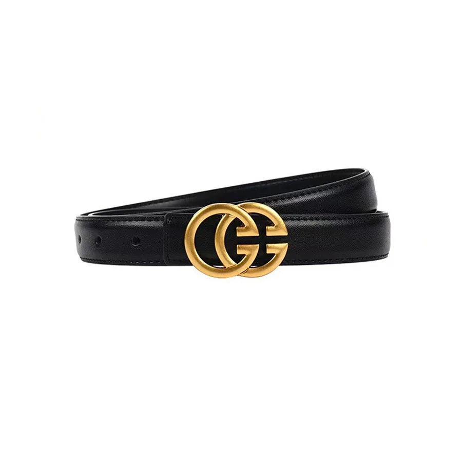 1 Fashionable Solid Color Gg Belt with Casual Metal Buckle Decoration, Suitable for Women's Dresses, Suits, Jeans, Versatile Clothing Accessory Belt