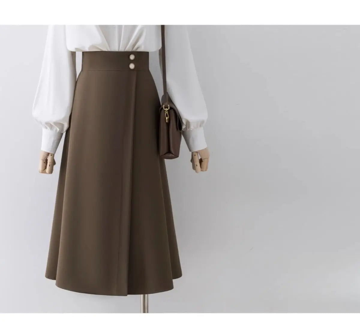 Maillard Suit Skirt Irregular Skirt Women's High Waist Mid-length Skirt Small Commuter A-line Skirt