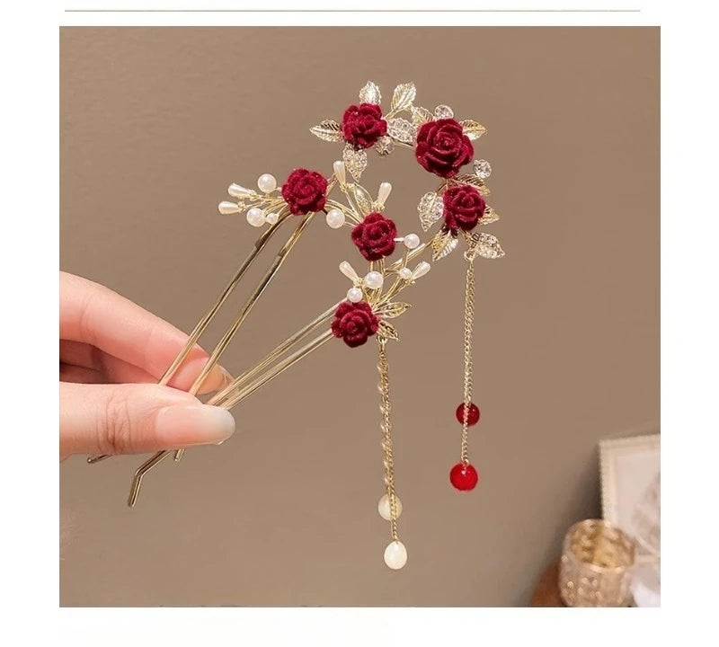 2025 New Pearl U-shaped Hairpin Women's Insert Hairpin, Fixed with Coiled Hair,senior grade Hairpin Headpiece