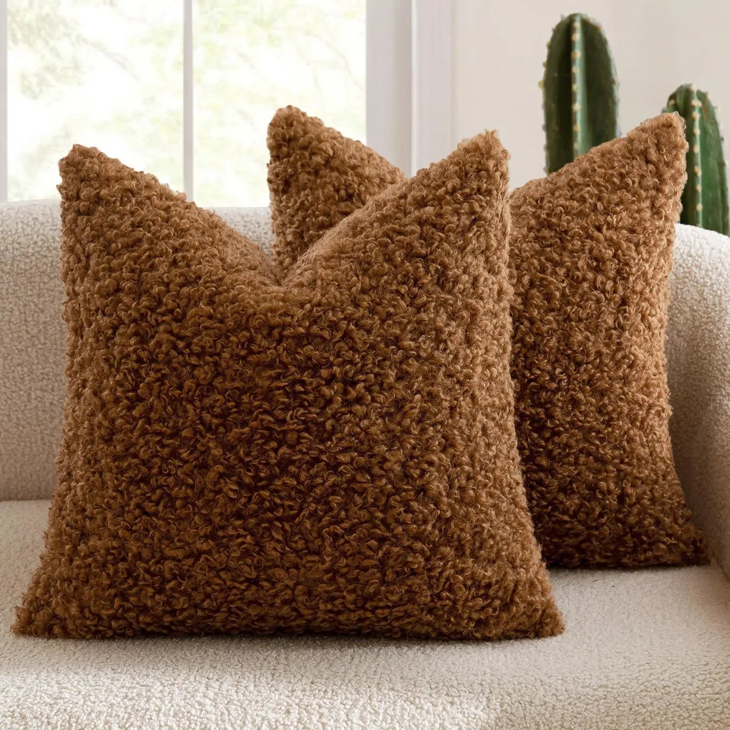 Lamb Fleece Pillow Cover Plush Teddy Curly Thickened Pillowcase Soft Modern Minimalist Nordic Sofa Cushion Case Cozy Home Decor