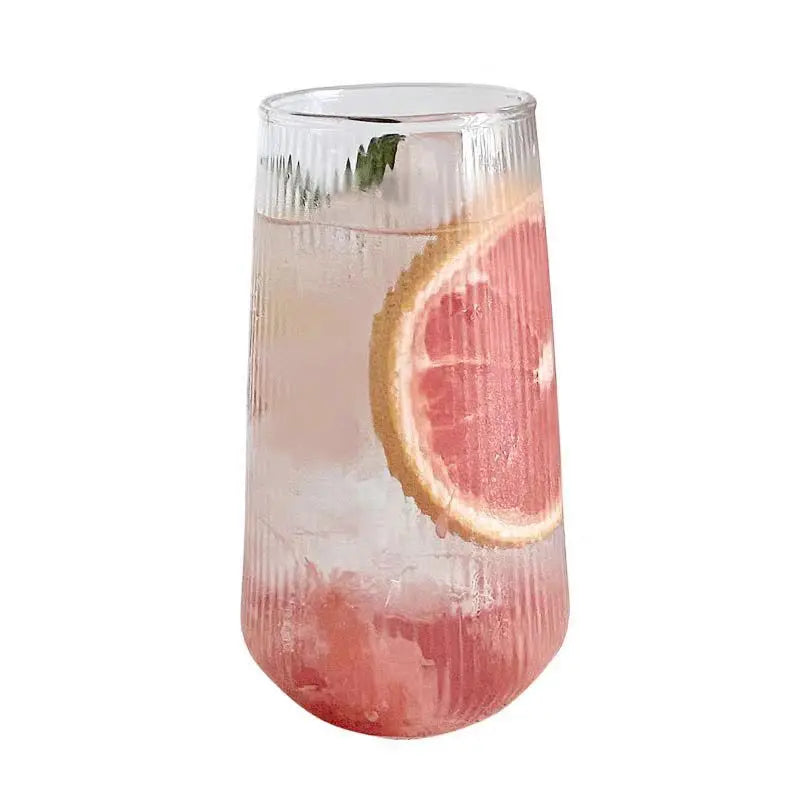 Striped Glass Drinking Cup