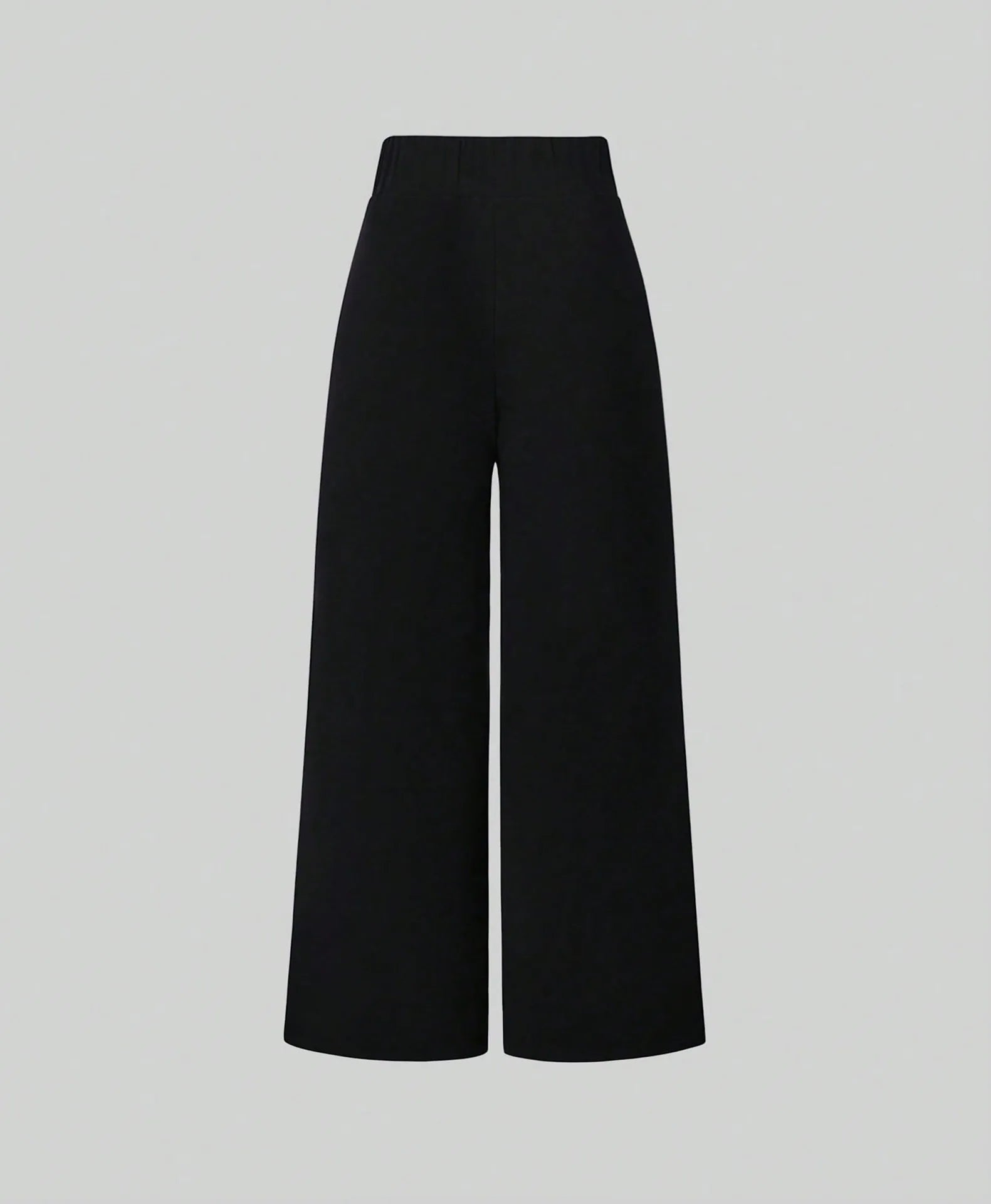 Women's New Spring/Summer High Waist Elastic Wide Leg Pants, Fashionable Simple Suit Pants with Metal Buckle Design, Suitable fo
