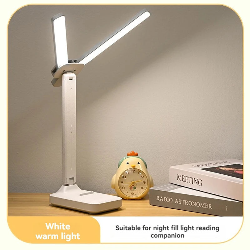Dual-Head LED Desk Lamp – Foldable & Dimmable