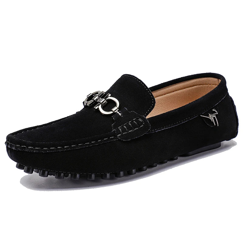 Handmade Suede Leather Men’s Slip-On Loafers