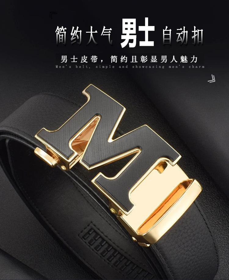 Men’s Luxury White Leather Belt