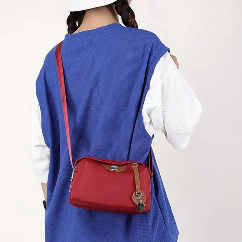 Women’s Waterproof Nylon Crossbody Bag – Large Capacity Casual Solid Color Messenger Shoulder Bag