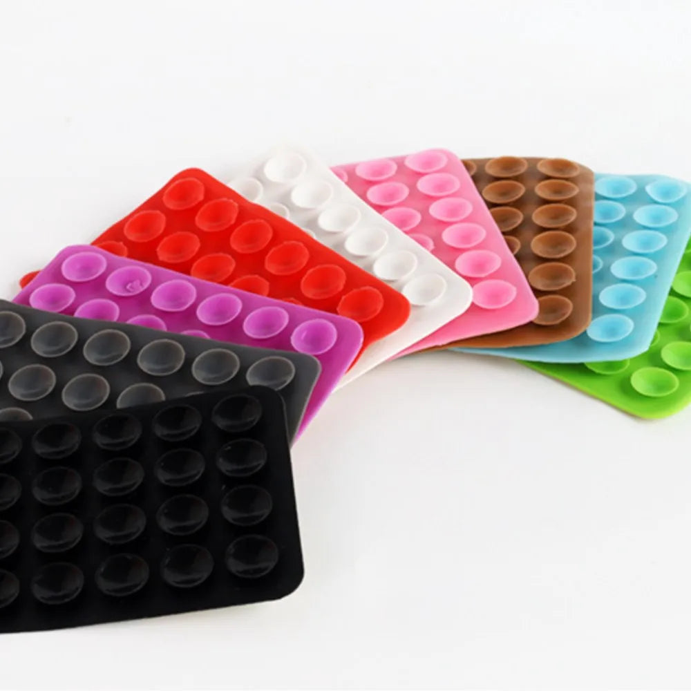 JCYECF 1pc Silicone Suction Pad For Mobile Phone Fixture Suction Cup Backed Adhesive Silicone Rubber Universal Charger Leather