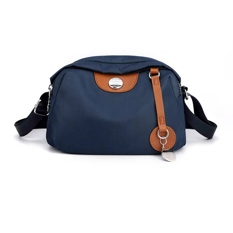 Women’s Waterproof Nylon Crossbody Bag – Large Capacity Casual Solid Color Messenger Shoulder Bag