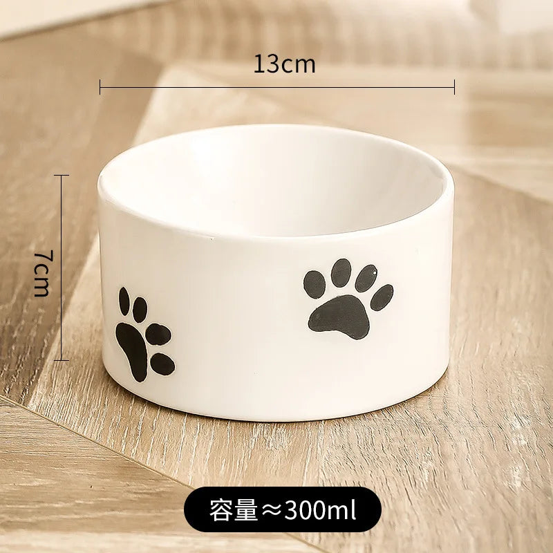 Tilted Elevated Ceramic Cat Bowl (Food & Water)