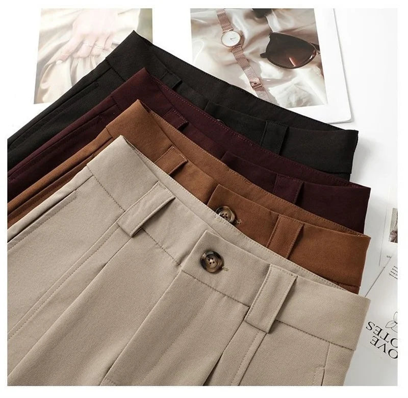 Spring Autumn 2026 Korean Spring New Temperament Pants Women High-end Wide-leg suit Pants Female Trouser Ladies
