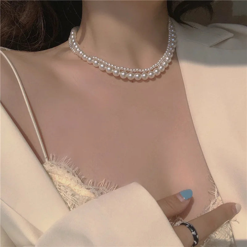 Pearl Beads Choker Necklace