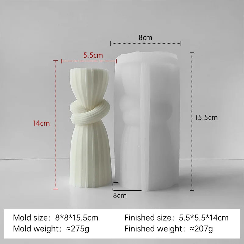 Striped Cylinder Silicone Candle Mold – DIY