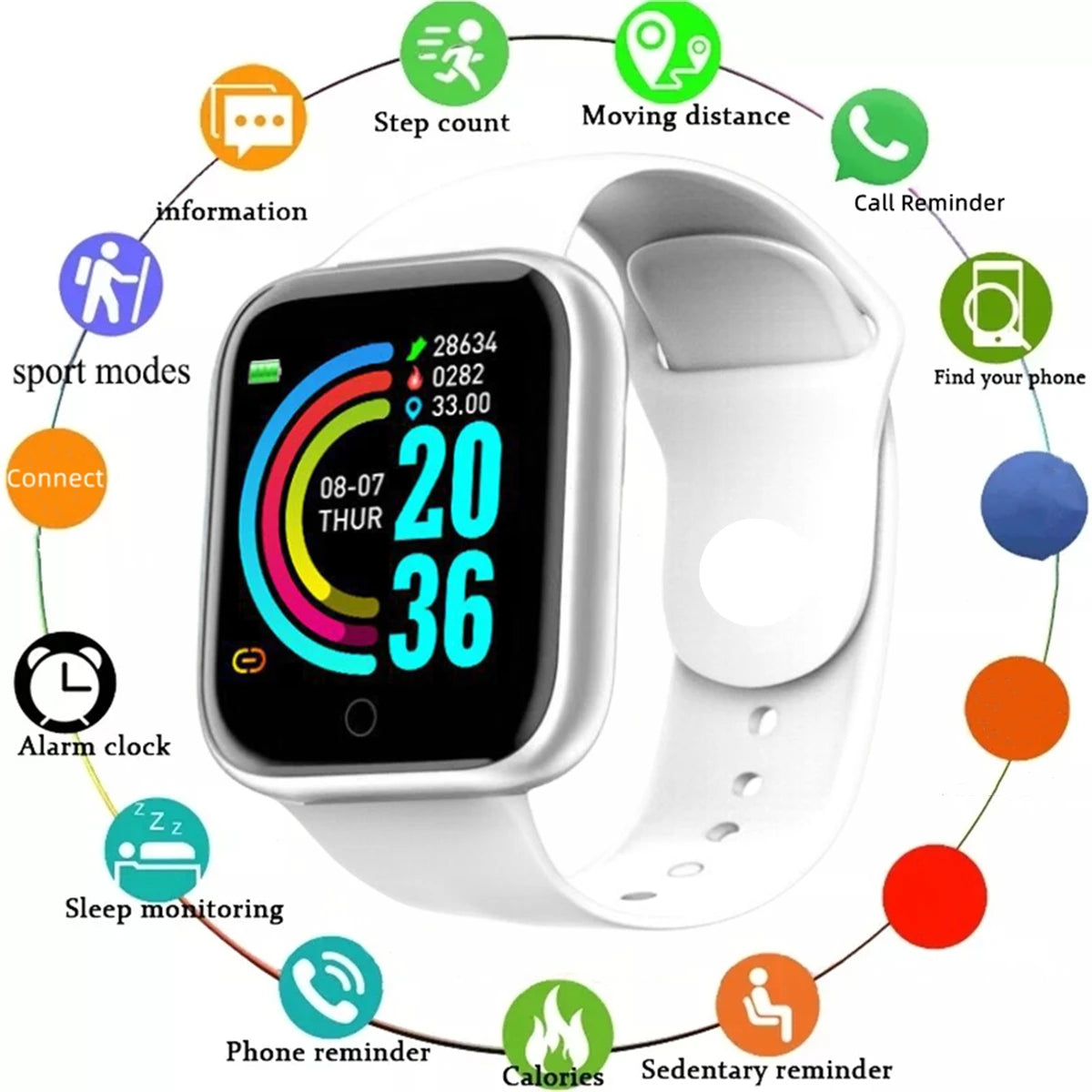 Smartwatch Fitness Tracker for Men & Women Android iOS Bluetooth Watch