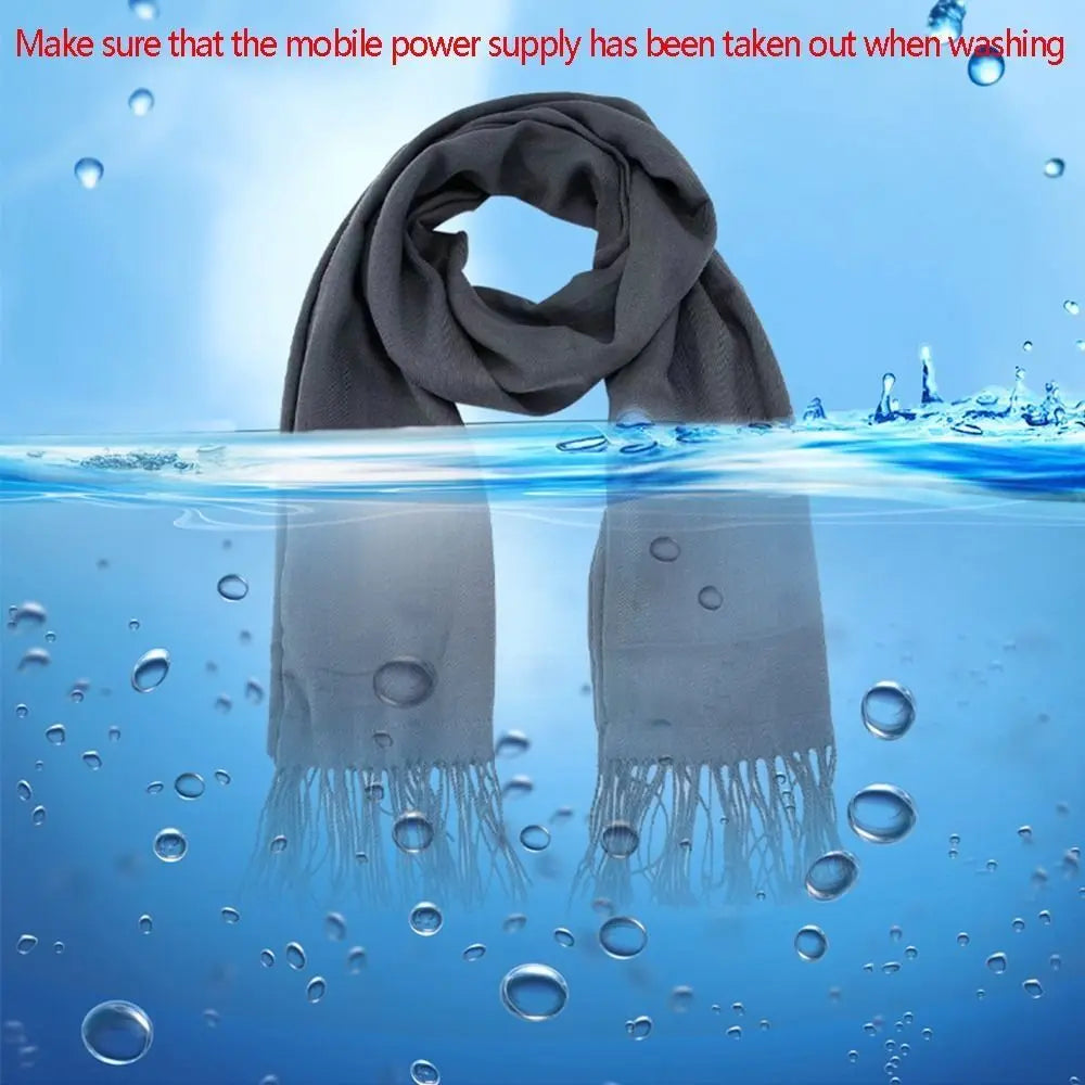 2025 USB Charging Electric Heated Scarf Rechargeable Adjustable Temperature Electric Winter Warmer Creative Unisex Warm Shawl