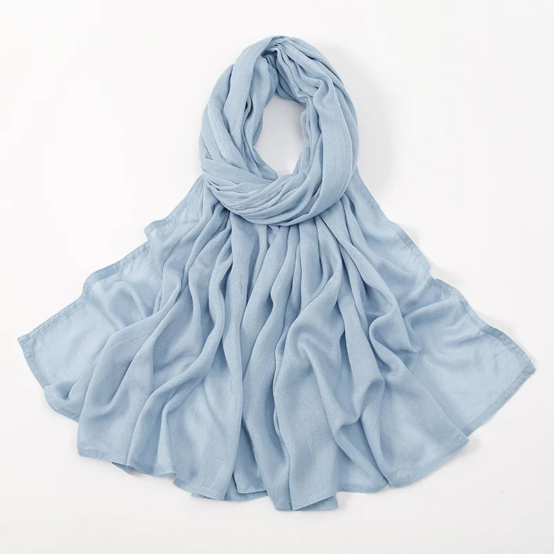 Cotton Rayon Modal Hijabs Scarf Solid Headscarf Wraps Big Size Plain Shawls Muslim Women Hijab Islamic Turban Headband 190*85cm
