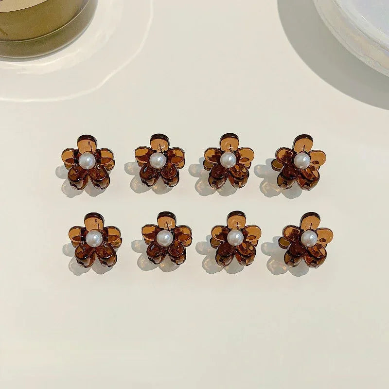10pcs Korean Mini Floral Hair Claw Kawaii Hair Clip Claw Clamp Braid Clips Headwear Girls Women Hair Accessories