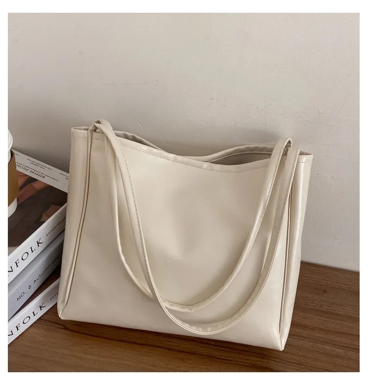 Women’s Simple Large-Capacity Shoulder Bag – Waterproof Tote for Daily Commuting
