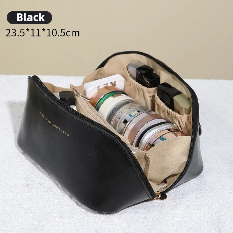 Large PU Leather Cosmetic Bag – Travel & Portable