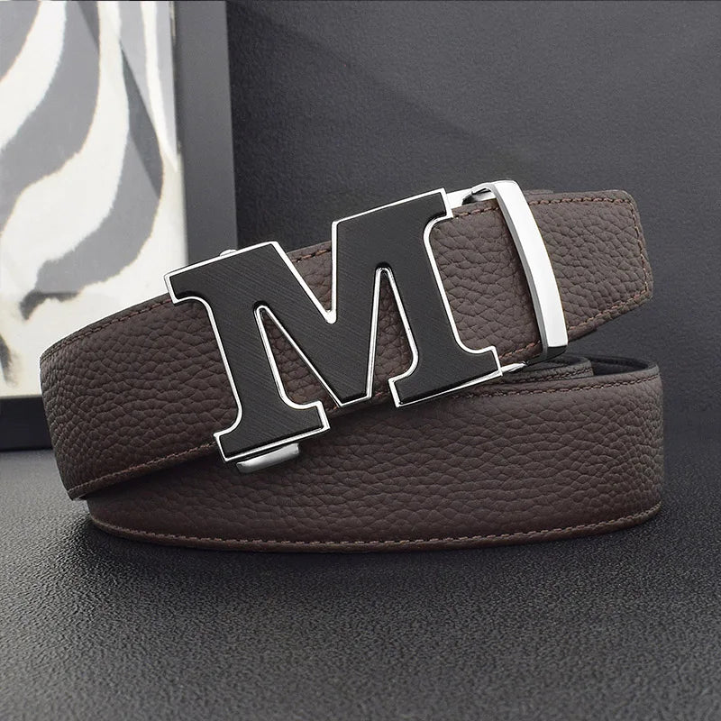 Men’s Luxury White Leather Belt