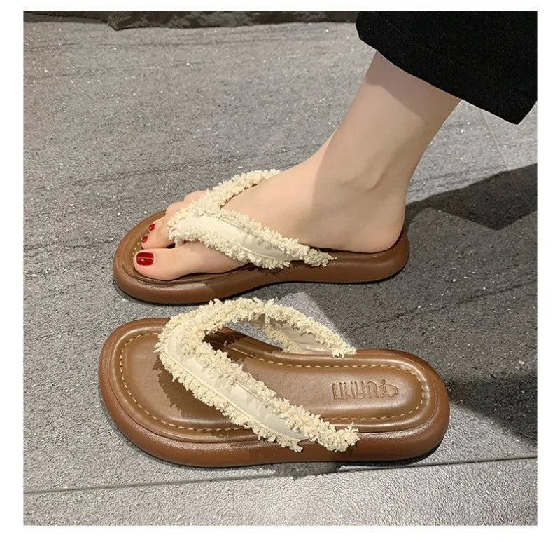Women Roman Cool Slippers Retro Flip Flops Fashion Sandal Beach Versatile Shoes Vacation Casual Beach Flat Shoes Sandalias Mujer