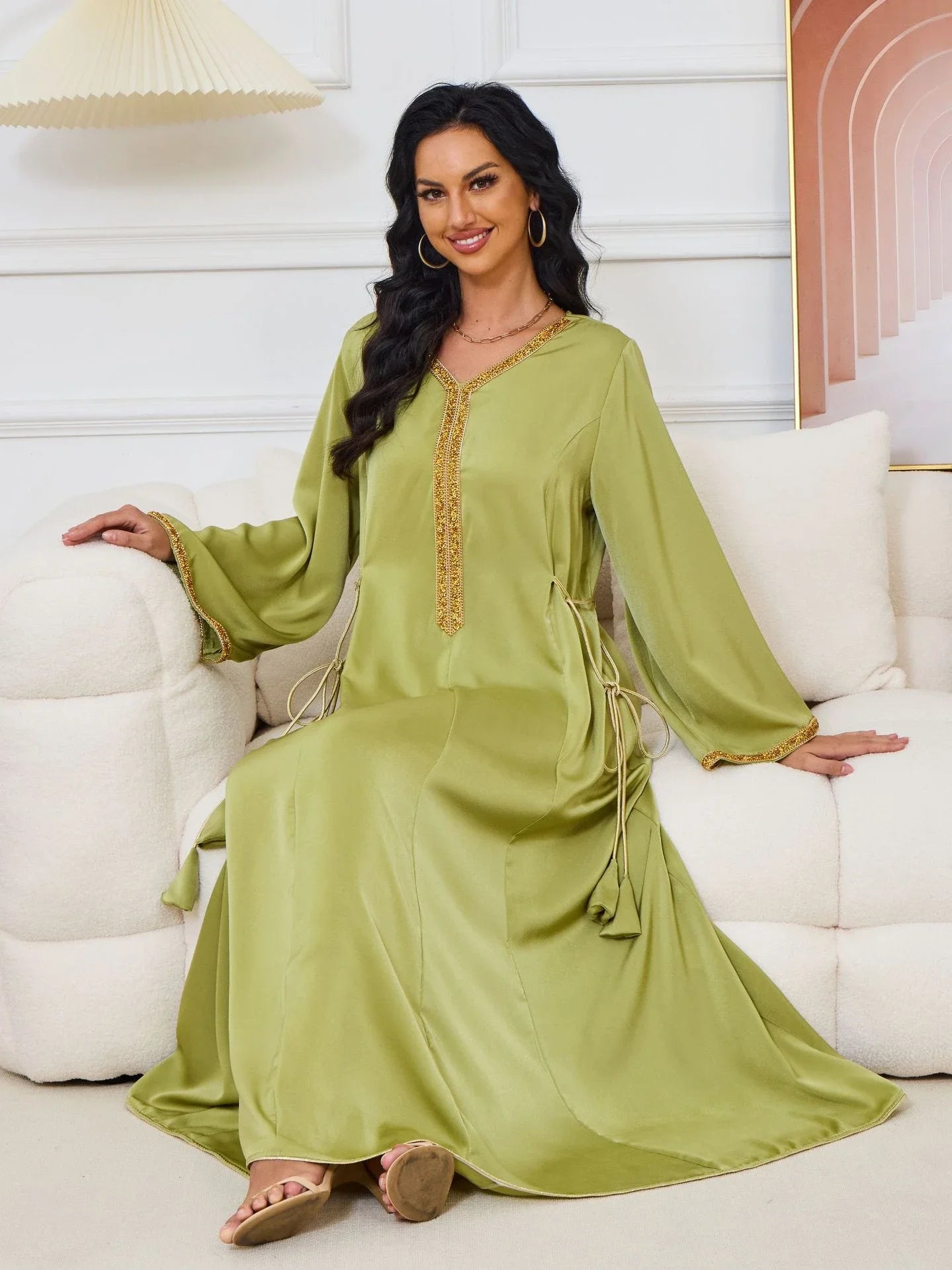 Eid Muslim Dress Women Abaya Diamond Lace-up Jalabiya Morocco Party Dresses Dubai Abayas Islam Vestidos Arab Long Robe 2026
