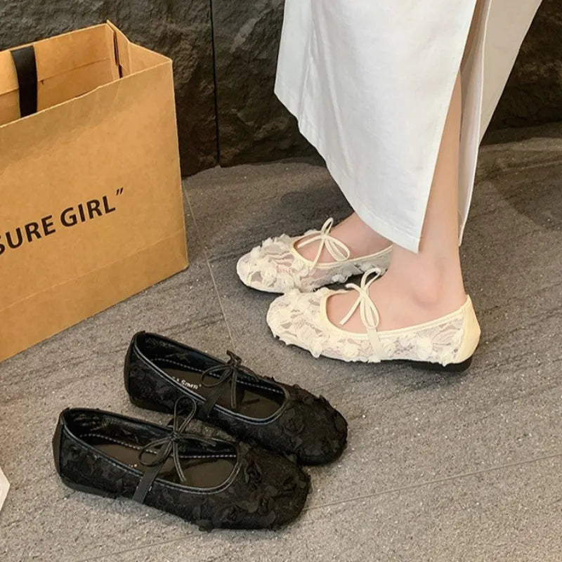 Women’s Air Mesh Flower Flats
