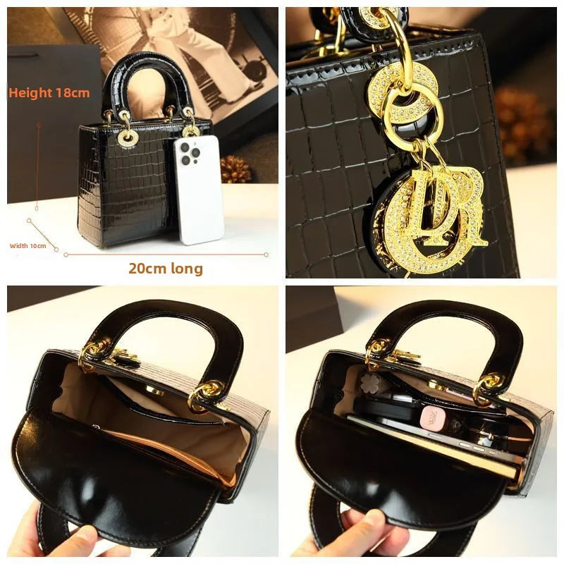 Elegant Crocodile Pattern Single Shoulder Crossbody Bag Fashionable Handbag Luxury Sensation Lady Dior Bag Fresh Sweet Style