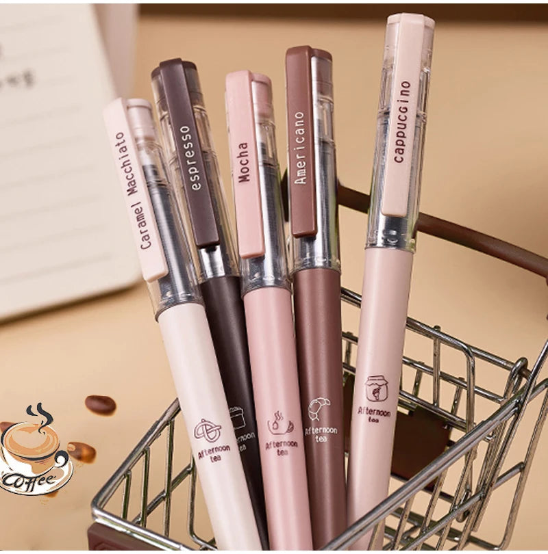 6pcs Afternoon Tea Gel Pens – 0.5mm Black Ink
