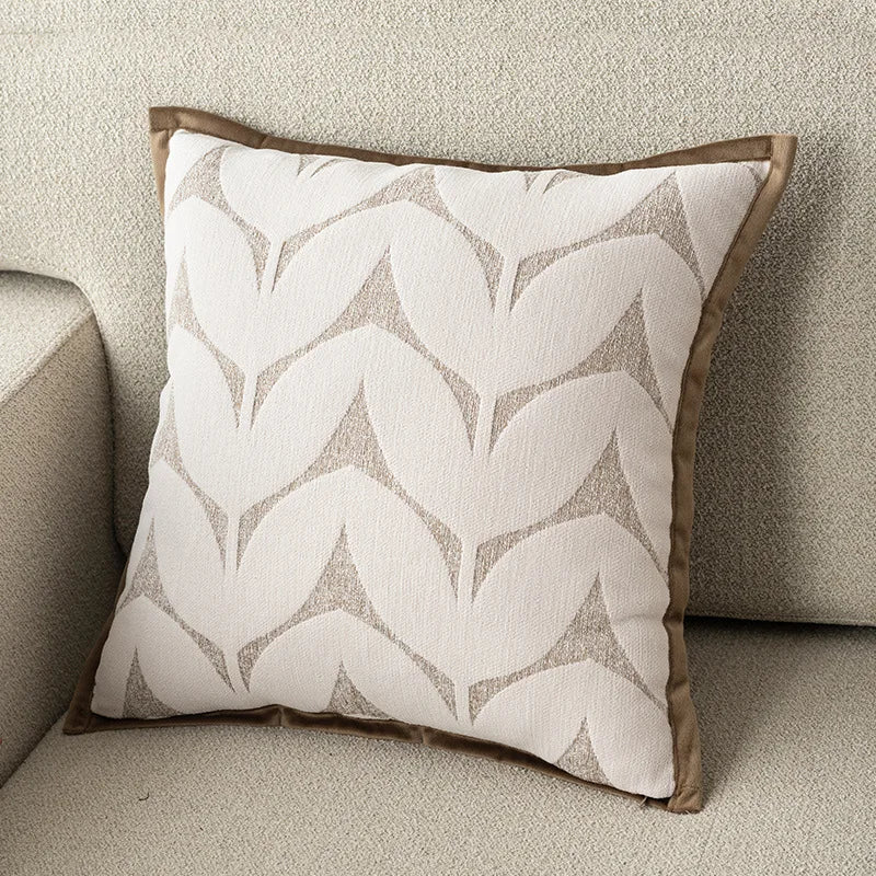 Luxury Chenille Jacquard Throw Cushion Case Soft Cozy Bound Edge Design Pillowcase for Home Living Room Bed Sofa Decor