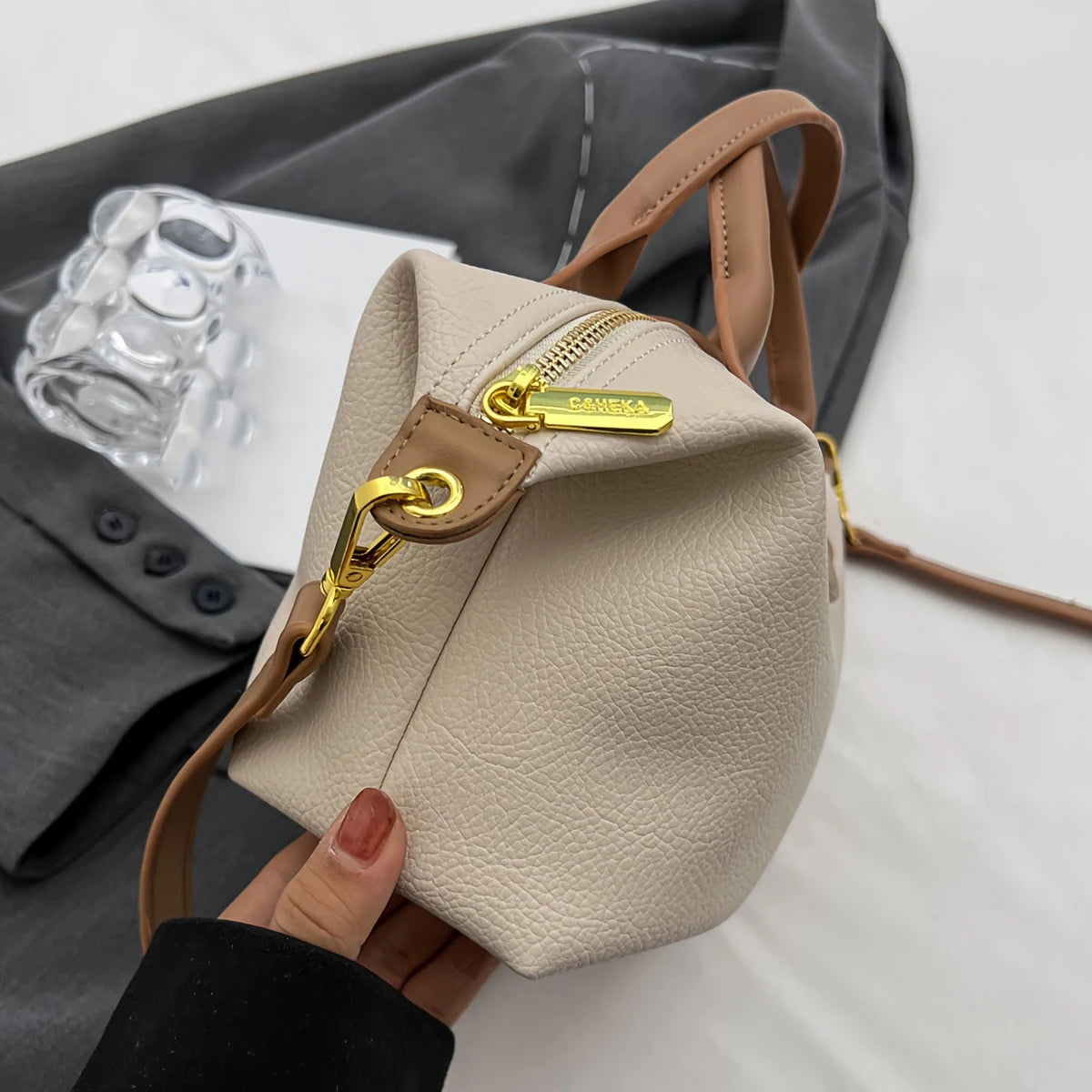 Elegant Contrast Messenger Bag
