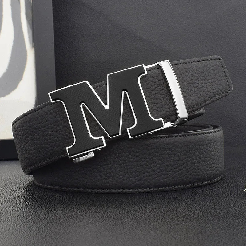 Men’s Luxury White Leather Belt