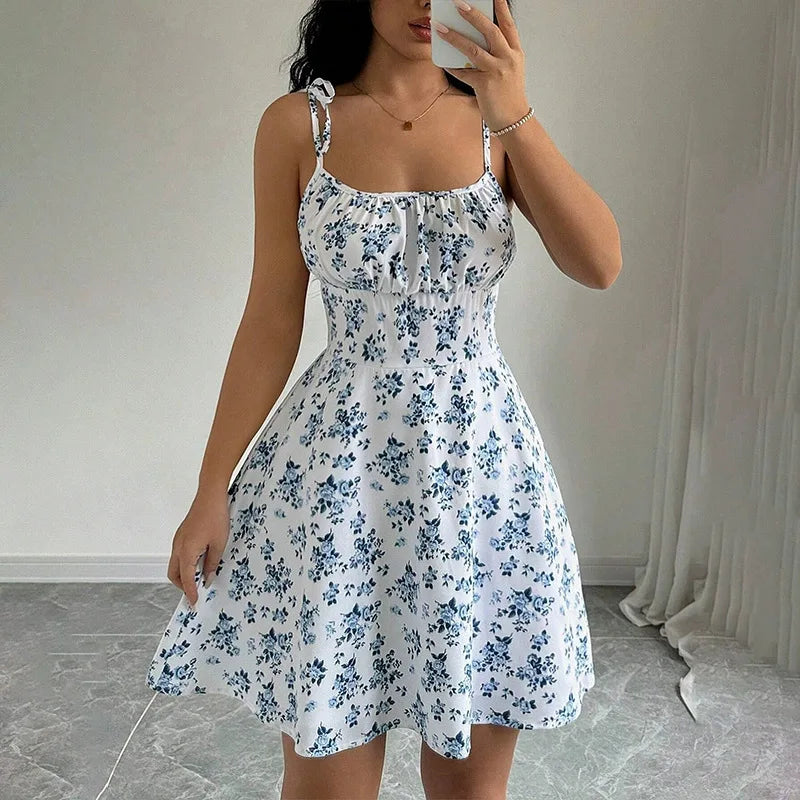 Women's Floral Spaghetti Strap Sundress Beach Short Dress Summer 2020 New Fashion Women's Clothing Won Clothes